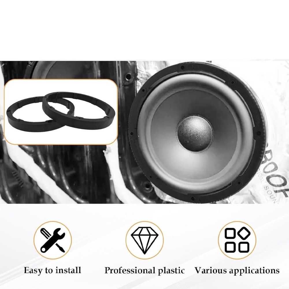 2 Pairs 6.5" Plastic 1/2" Speaker Spacer Rings Subwoofer Custom Mounting Adapter