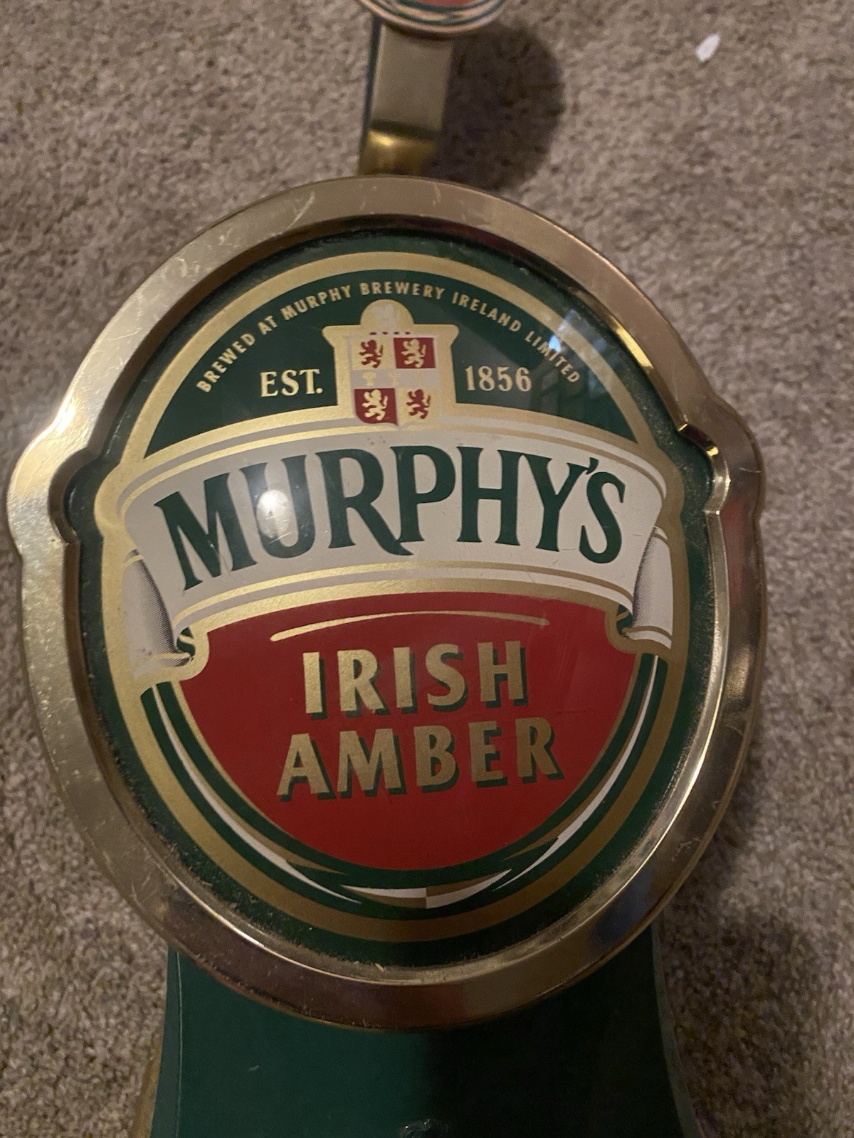 Murphy's Irish Amber Brass Beer Tap Handle & Faucet Assembly