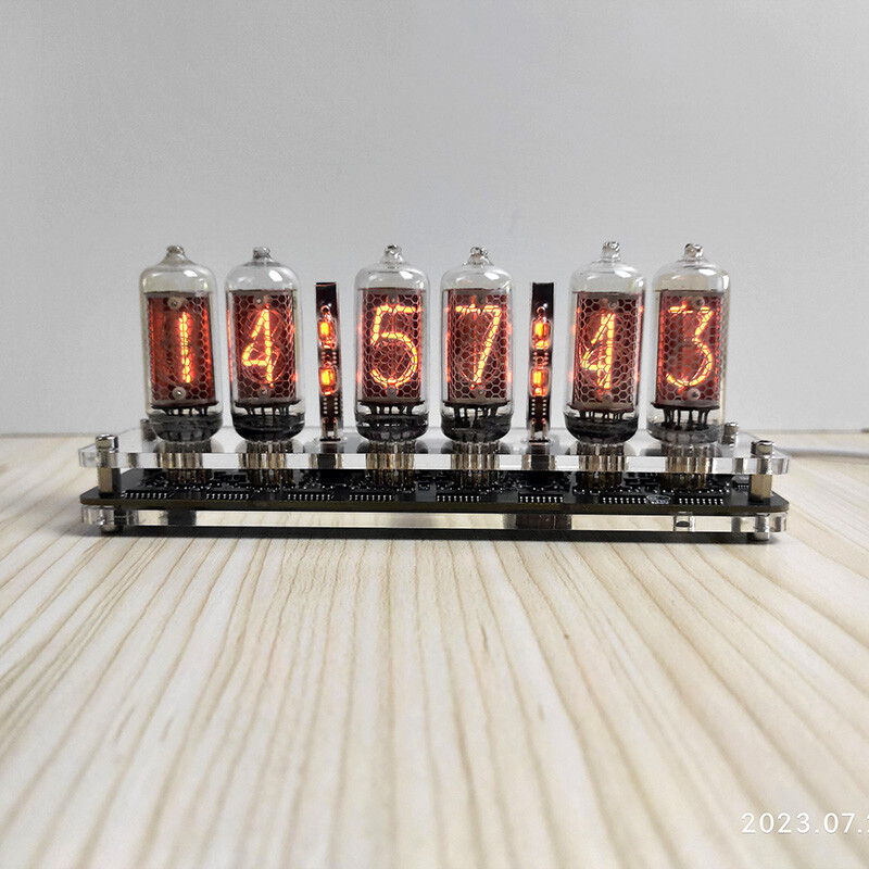 IN-8 Nixie Tube Clock Base w/Colon Tube for 6-bit Glow Tube Clock USB Type-C USA