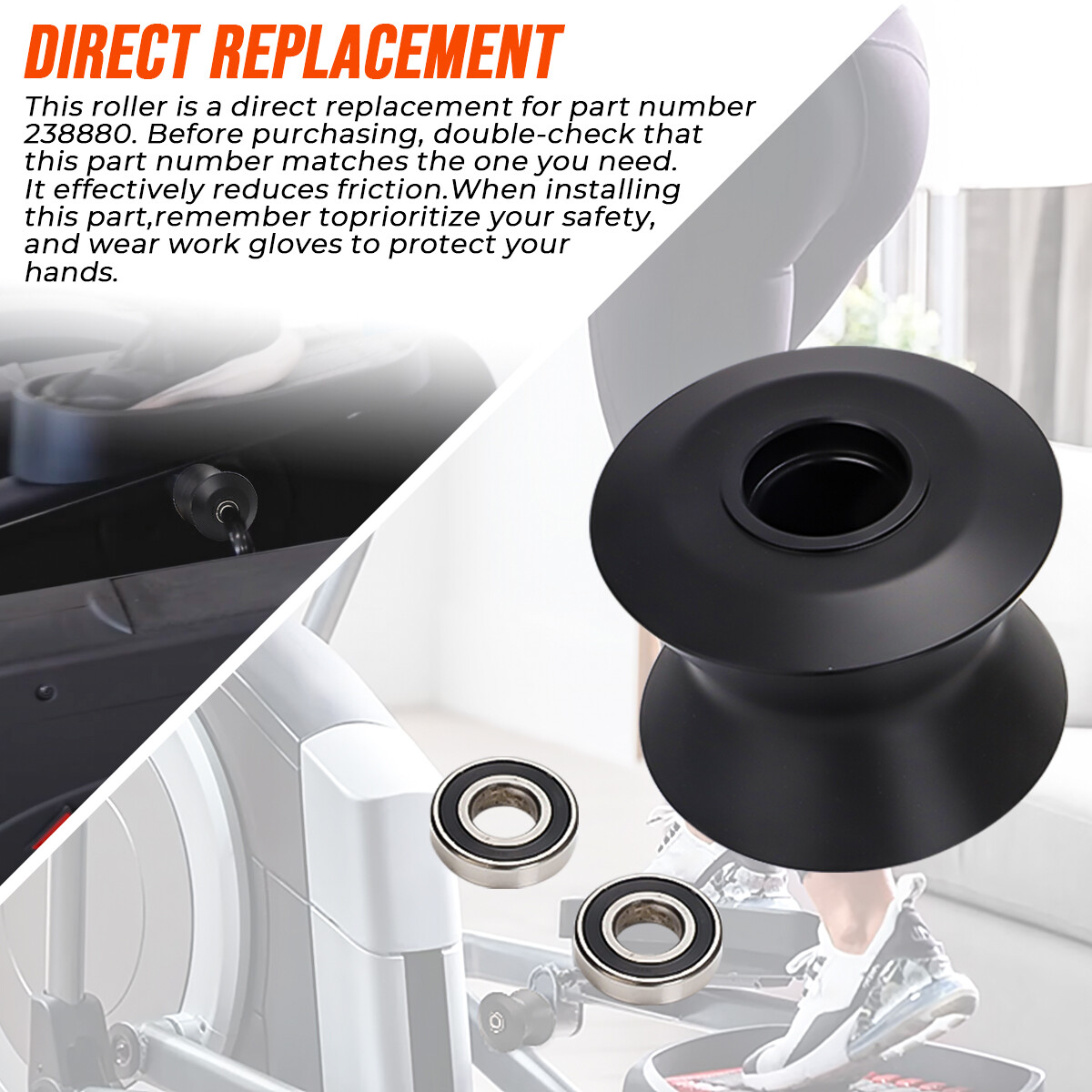 For Proform XP 160 / Freespirit Elliptical Wheel Replacement Leg Roller - 238880