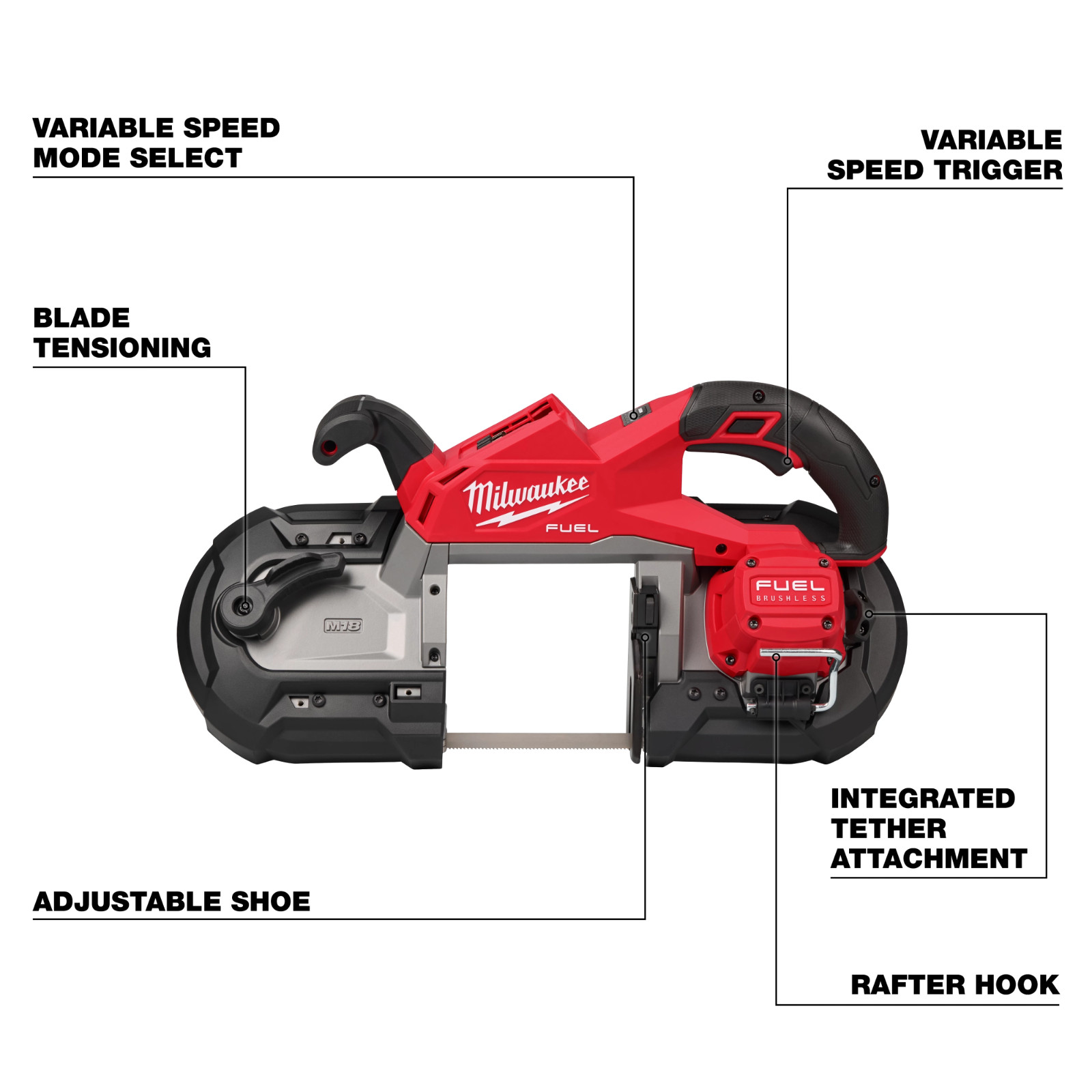 Milwaukee 2929-20 M18 18V FUEL Brushless Cordless Deep Cut Band Saw - Bare Tool