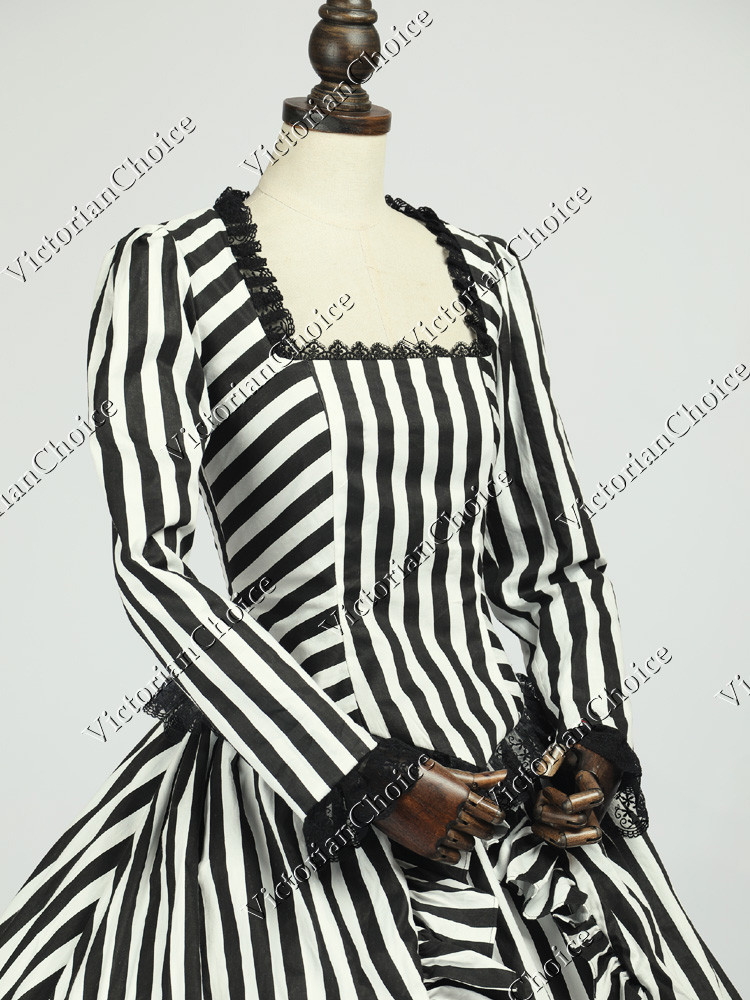 Victorian Beetlejuice Dress Sleepy Hollow Katrina Women Halloween Costume 321
