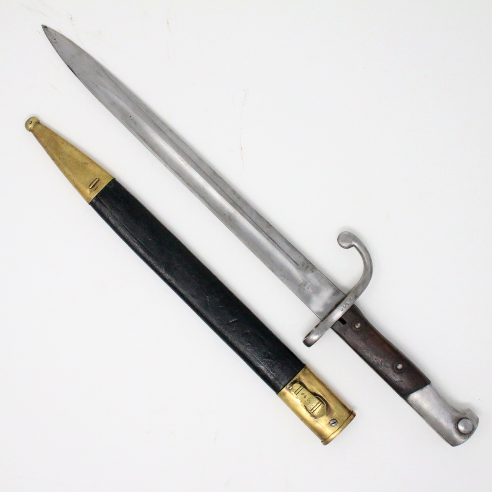 Argentine M1909 Mauser Bayonet Hooked WKC Solingen Leather Scabbard w/Fittings D