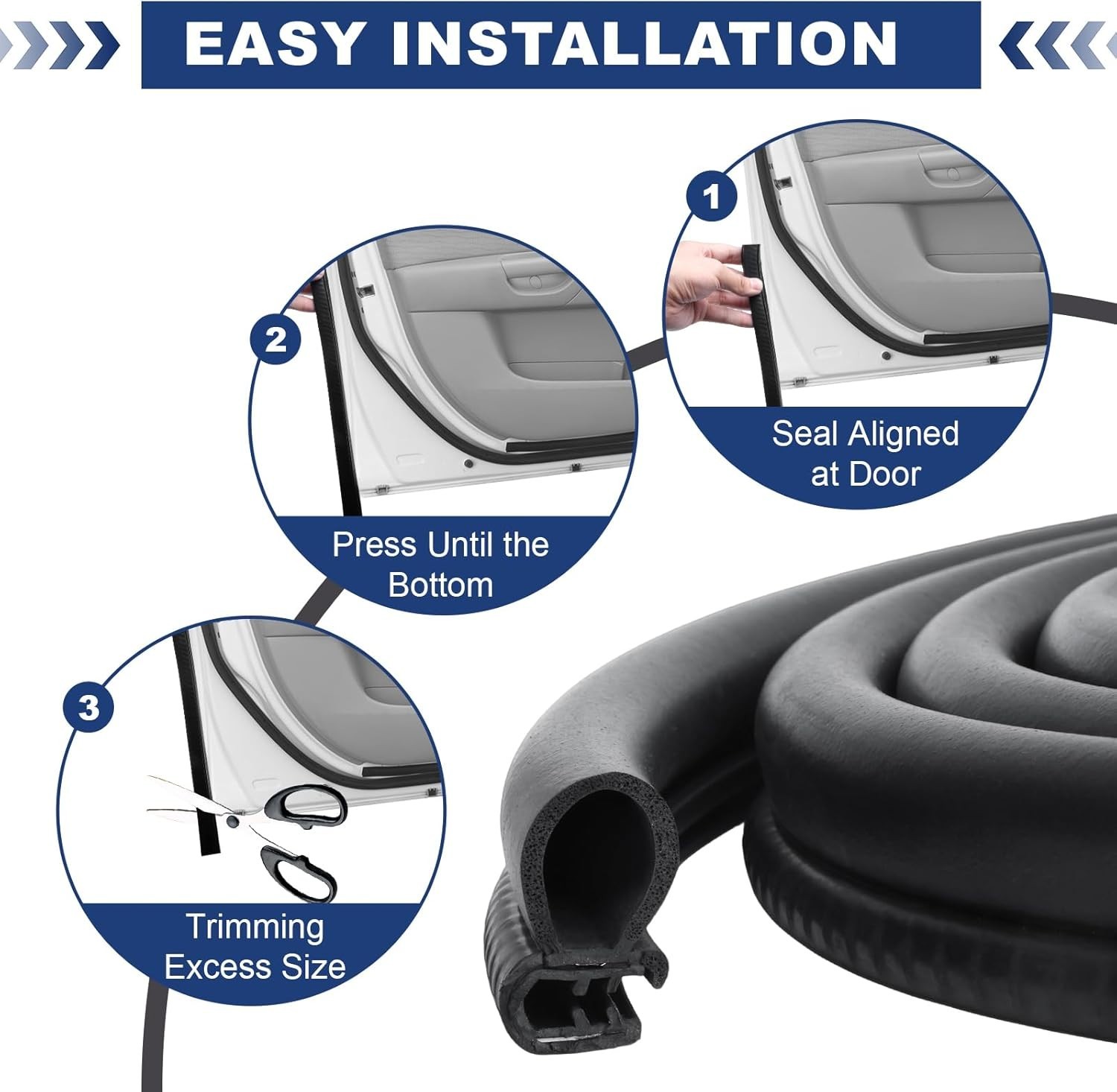 50ft Car Door Rubber Edge Trim Seal Strip