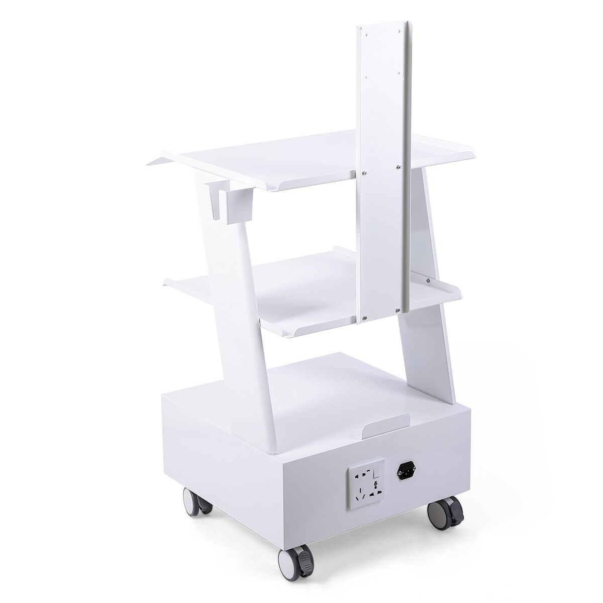 Dental Mobile Medical Cart Instrument Trolley Cabinet w/ Drawer and Power Socket