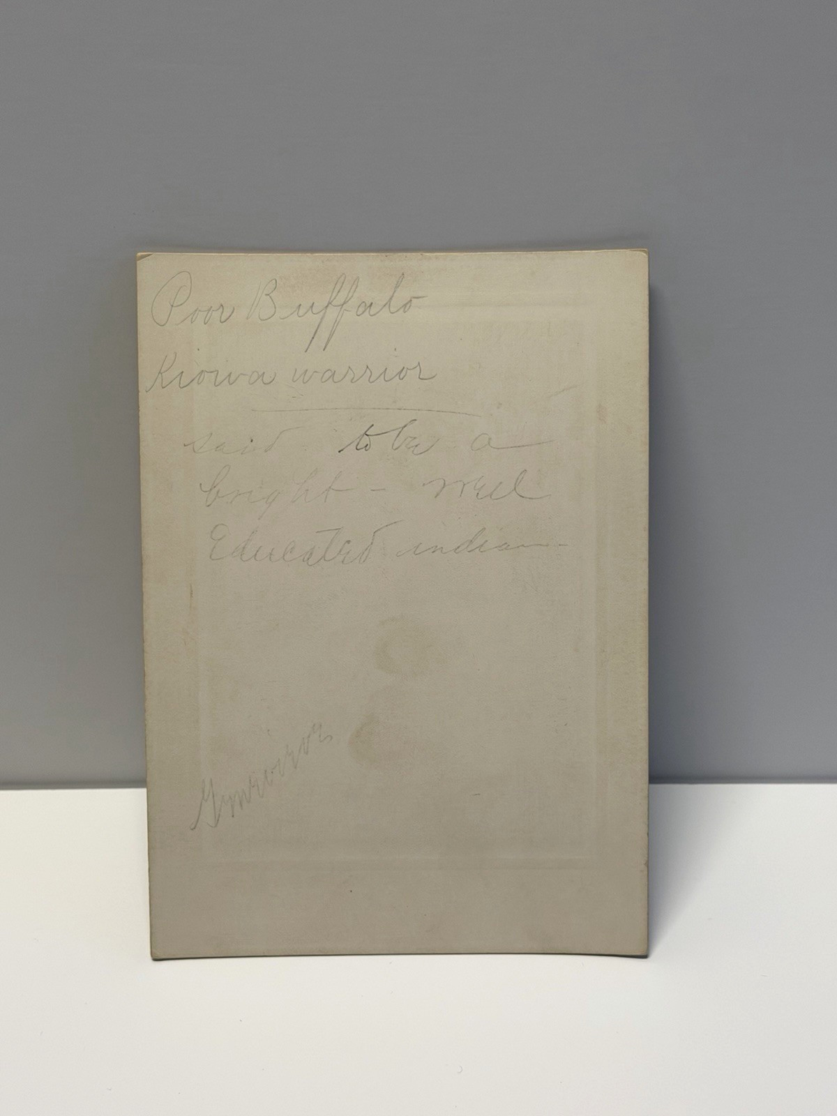 Native American Indian Warrior Photograph Titled: "Kiowa Brave"; "Poor Buffalo"