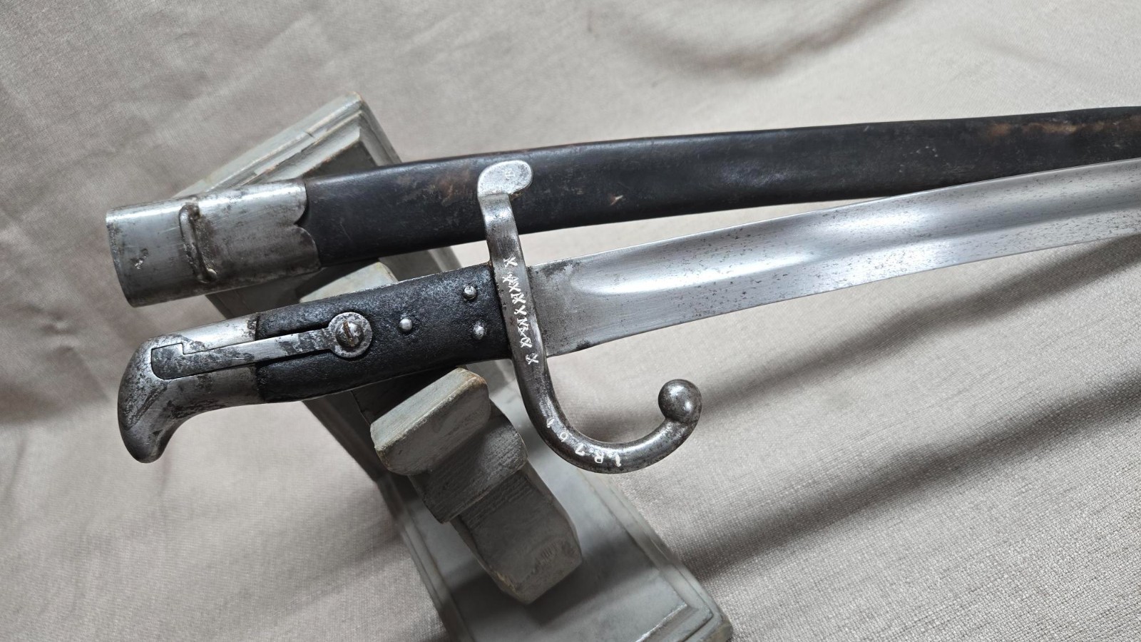 DANISH MODEL 1867 REMINGTON ROLLING BLOCK RIFLE SWORD BAYONET WITH SCABBARD