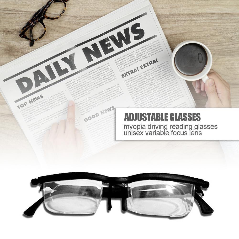 Dial Adjustable Glasses Variable Focus For Reading Distance Vision Eyeglasses