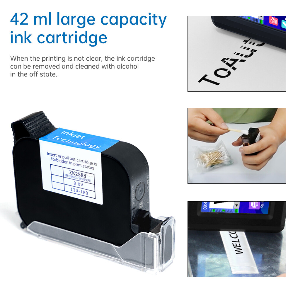 Handheld Inkjet Printer 600DPI Date Logo Barcode Coder Batch Coding Machine USA