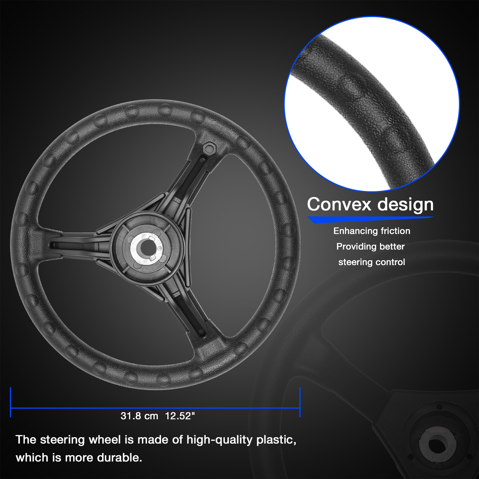 13 Feet Boat Rotary Steering System Outboard Kit SS13713 Marine w/ 12.5" Wheel