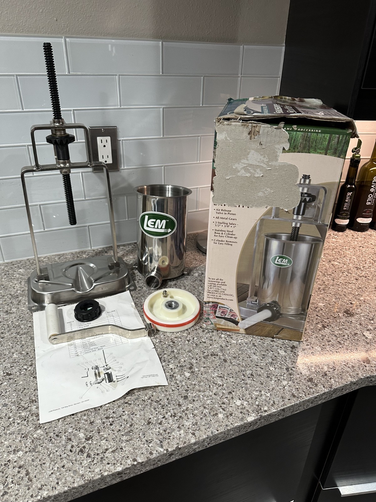 LEM Mighty Bite 5 lb. Stainless Steel Vertical Sausage Stuffer Maker