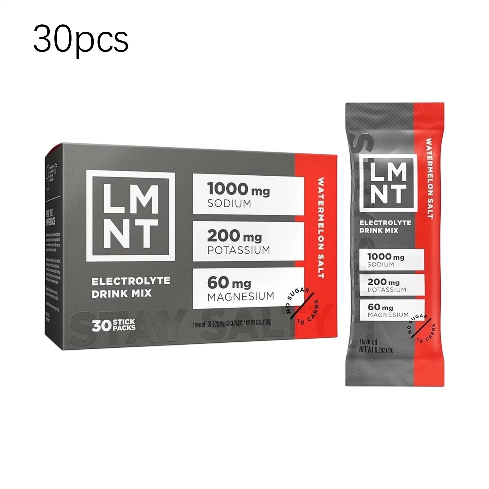 LMNT Zero Sugar Electrolytes - Watermelon Salt | Drink Mix | 30-Count