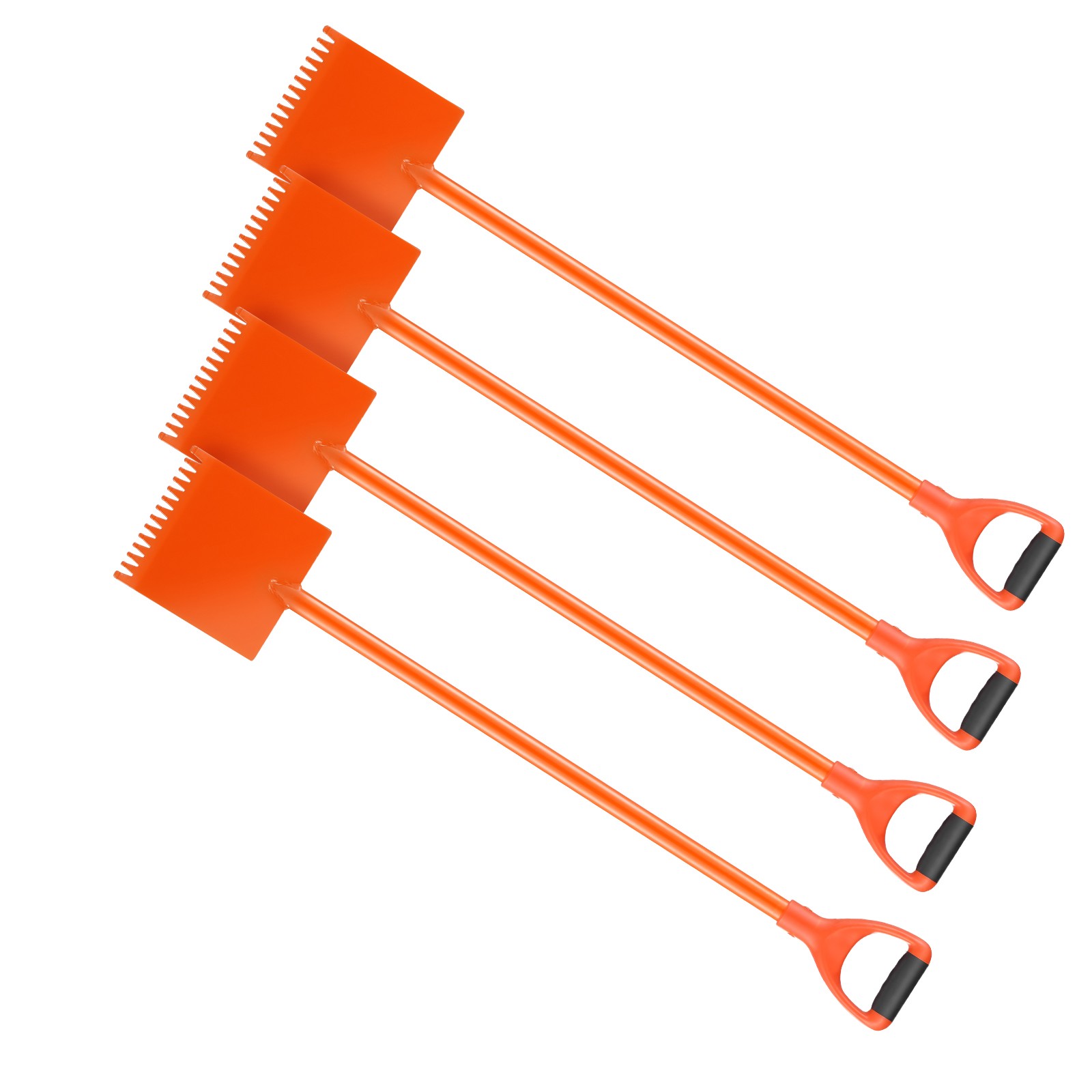 Uimoso Shingle Removal Tool Set 4-Piece Steel D-Grip Handle, Lightweight, Orange