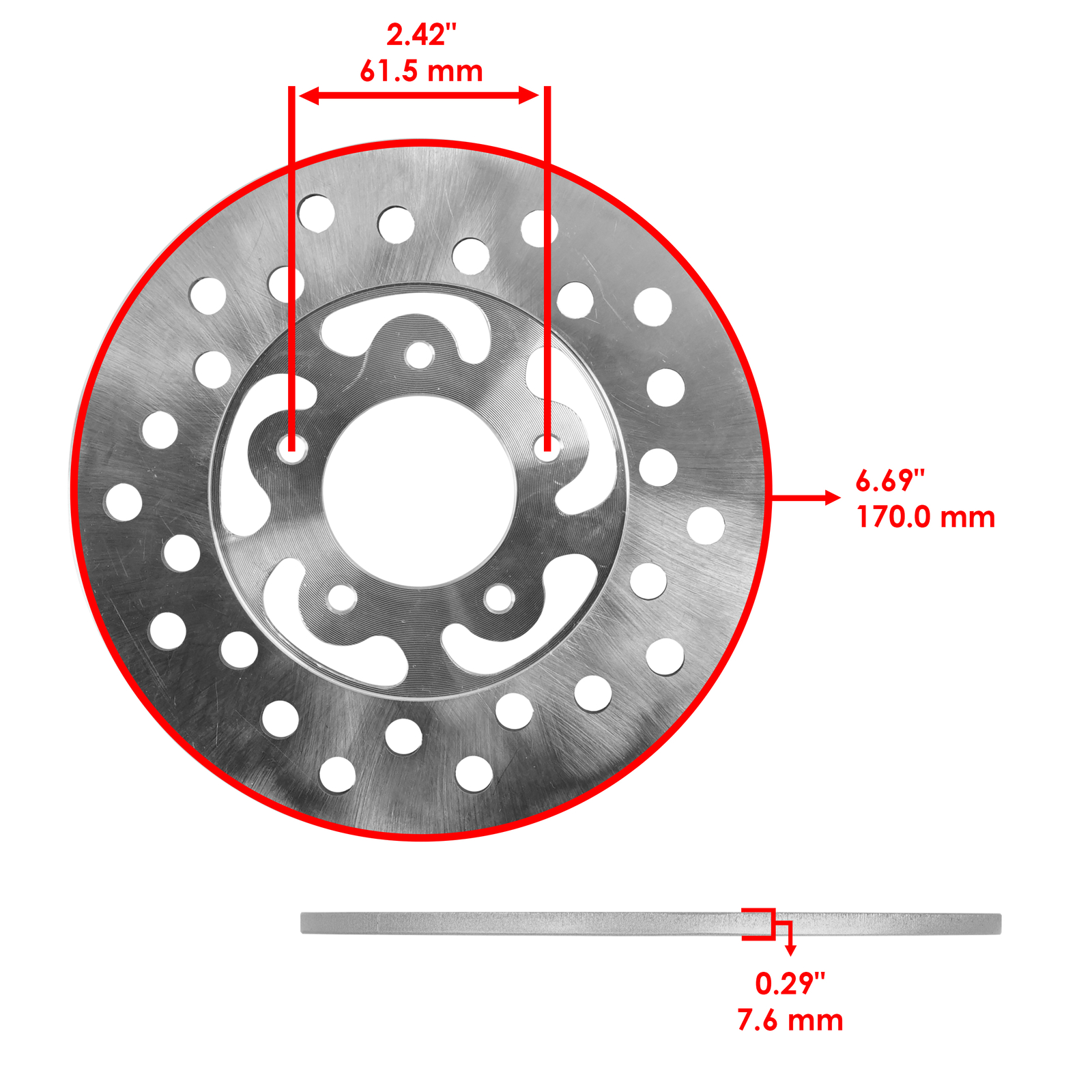 Rear Brake Disc Rotor w/ Brake Pads for Honda Rincon 650 TRX650FA 2003 2004 2005