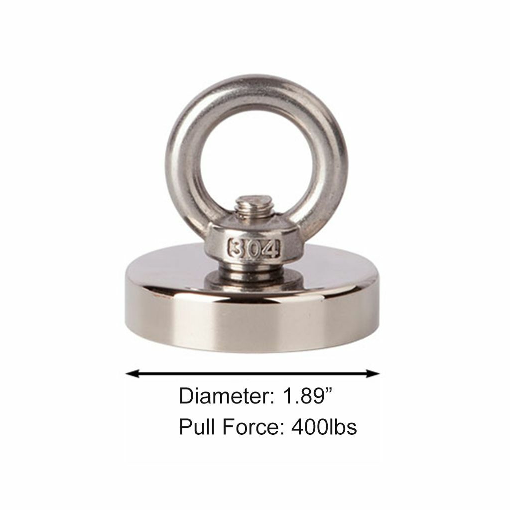 400LBS Neodymium Fishing Magnets Pulling Force Super Strong Round Rare Earth