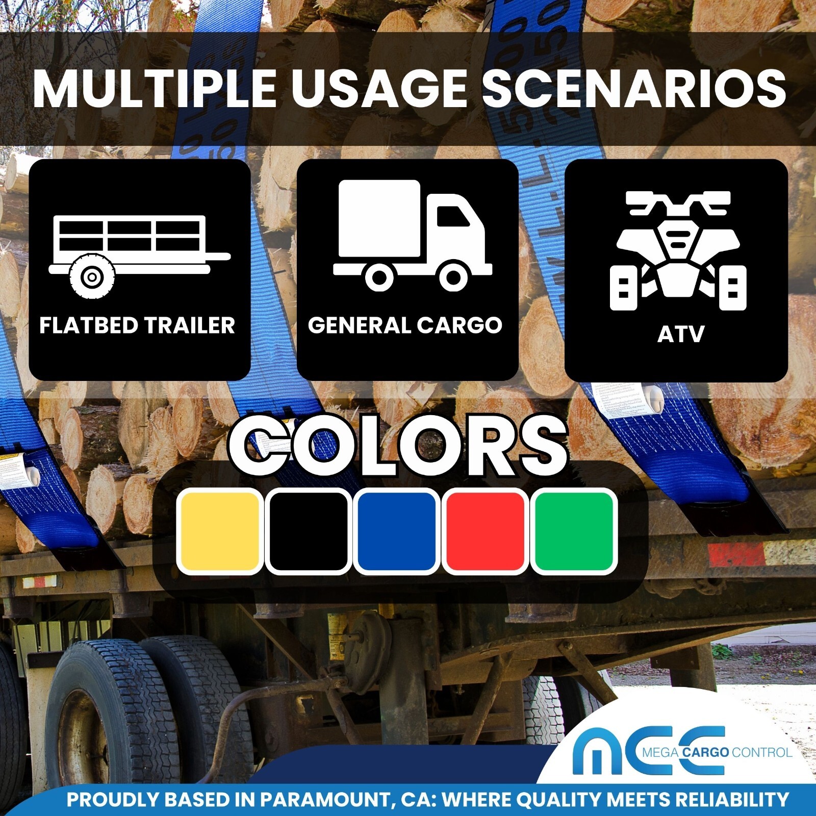 USA 10 Pack Heavy Duty 4"x40' Winch Strap w/Flat Hook Flatbed Truck Trailer Farm