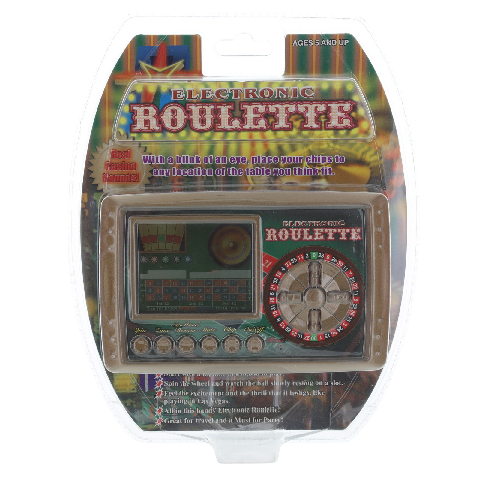 Excite Electronic Handheld Casino Roulette Game Realistic Lights & Sounds