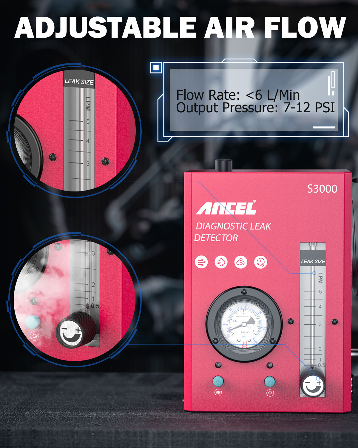 Ancel S3000 Automotive EVAP Smoke Machine Diagnostic Car Leak Detection Tester