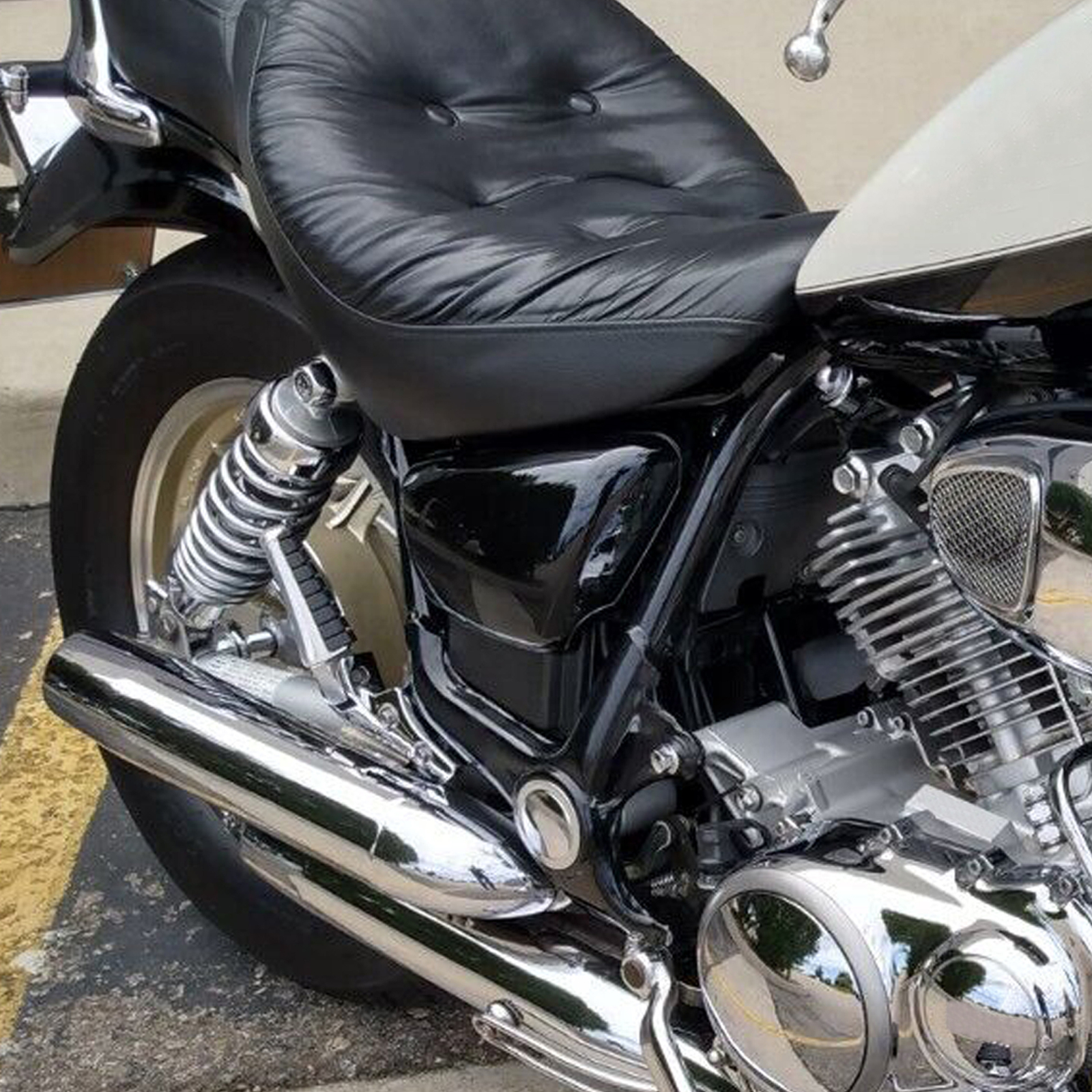 For Yamaha 1984-up XV700 750 1000 1100 Virago Side Panel Battery Cover Black