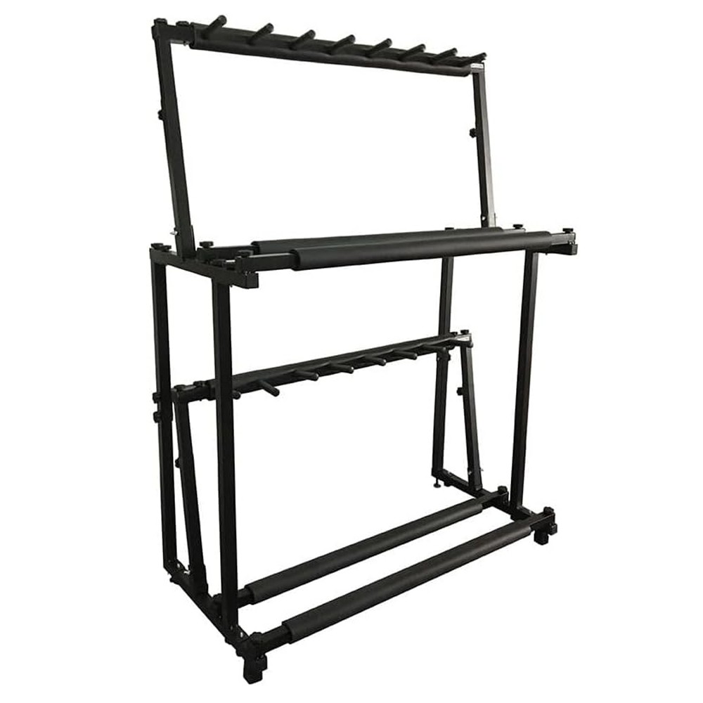 14 Guitars Rack Stand Folding Double Tier Multi Guitar Stand Bass Holder Mount