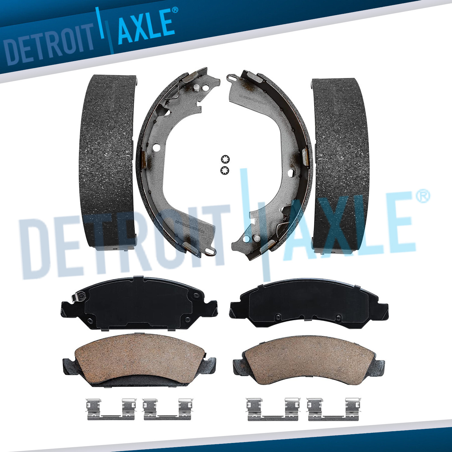 For 2008-2013 Chevy Silverado GMC Sierra 1500 Front Brakes Pads Rear Shoes Kit
