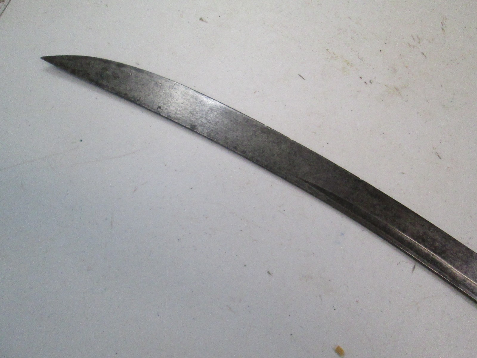 EARLY US CAVALRY SWORD NO SCABBARD GROOVED ETCHED BLADE UNMARKED