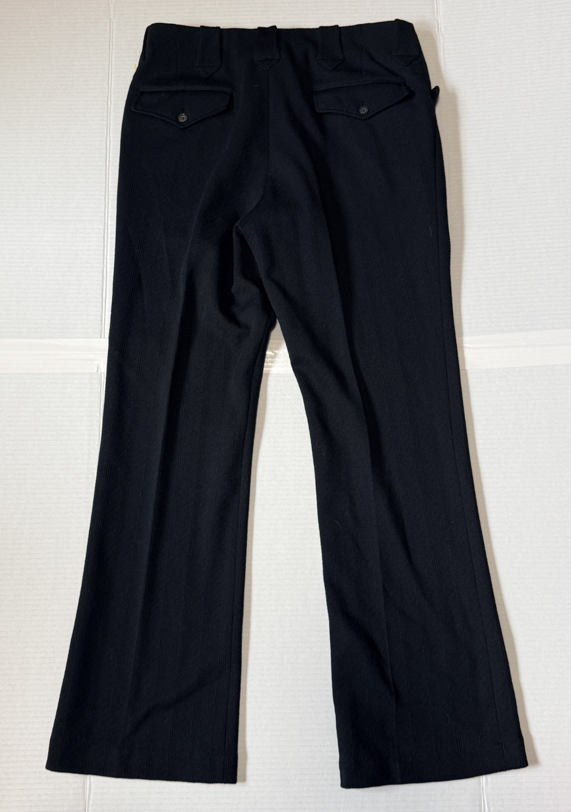 H Bar C Ranchwear - Vintage 60's Black Polyester Textured Pants USA - 32x31