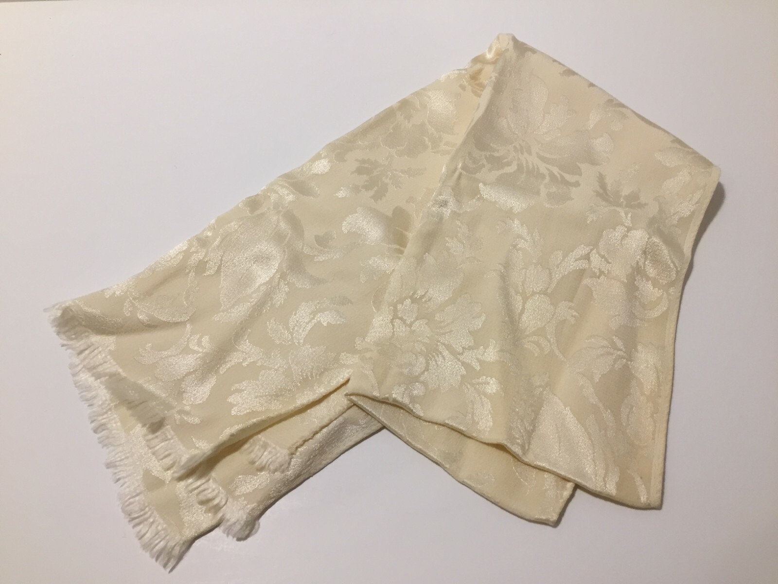 Vintage Scarf Off White with Flowered Design Ladies Women