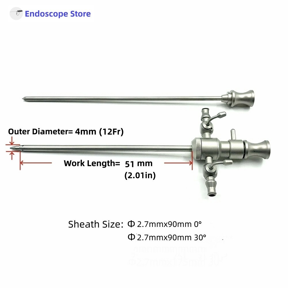 Arthroscope Endoscope and Sheath Obturator Trocar Elbow Knee Examination Surgery
