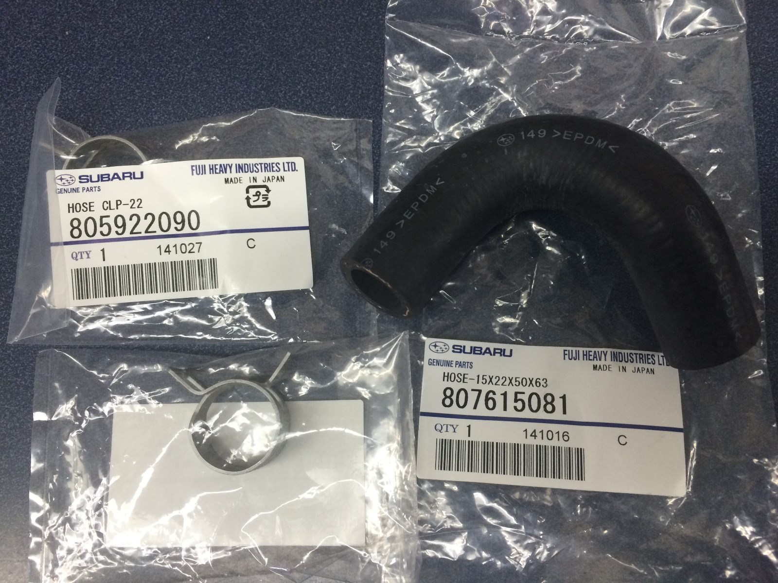 Genuine Subaru Water Bypass Hose & Clamp Kit Forester Impreza Legacy Outback OEM