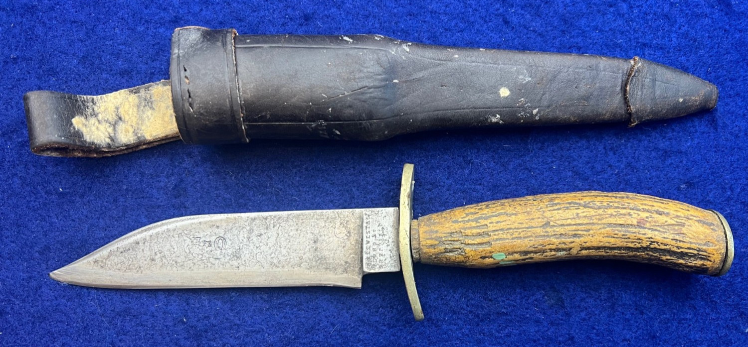 James Westa Abraham Leon Sheffield Civil War Arkansas Bowie Knife Antique