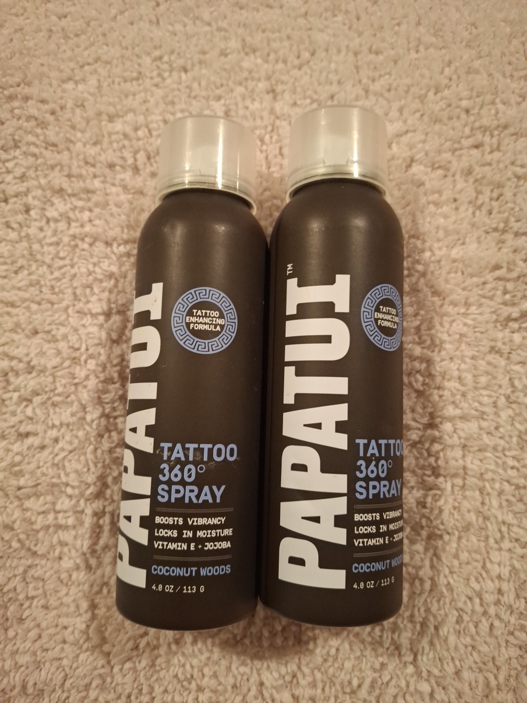 Papatui Men's Enhancing Tattoo 360 Degree Spray, Coconut Woods, 4 oz X2