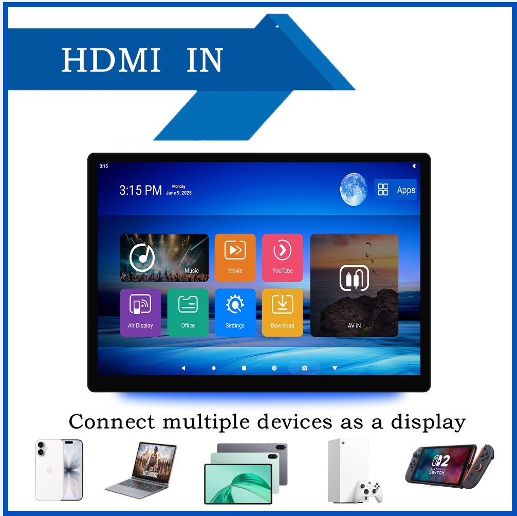 13.5in Touch Screen Car Headrest Video Player Android 14 WIFI Bluetooth FM USB