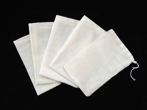 500/1000/5000 Natural Cotton Muslin Drawstring Bags Bath Soap 3x4 4x6 6x8 8x12