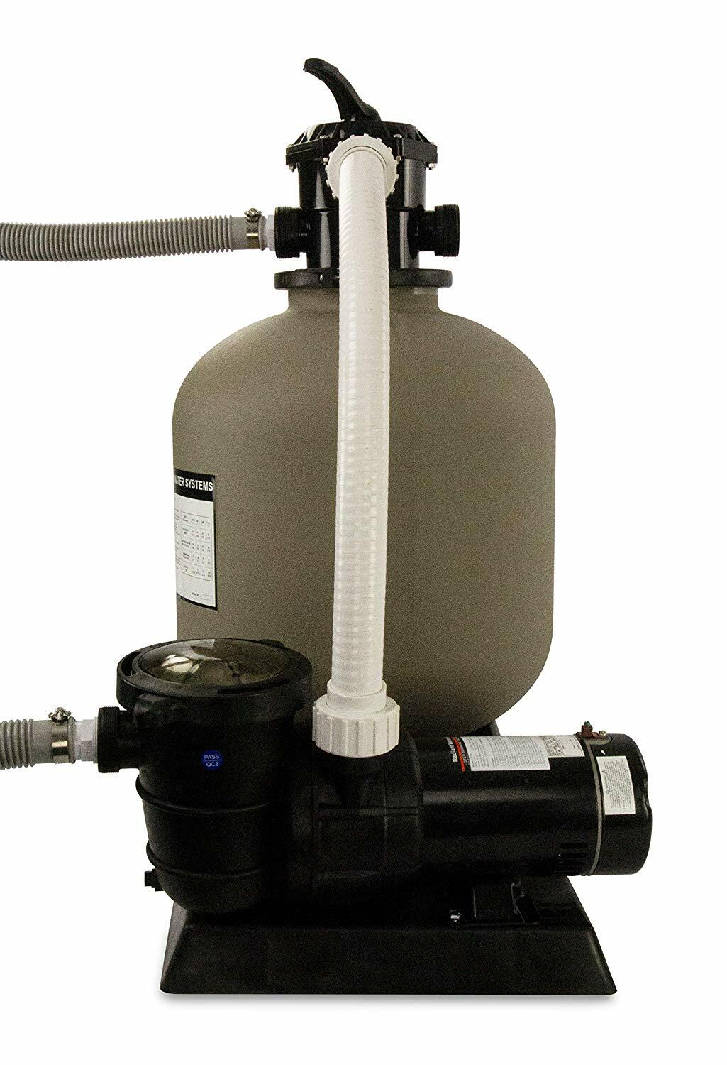 Rx Clear Radiant 19" Above Ground Swimming Pool Sand Filter System w/ 1 HP Pump