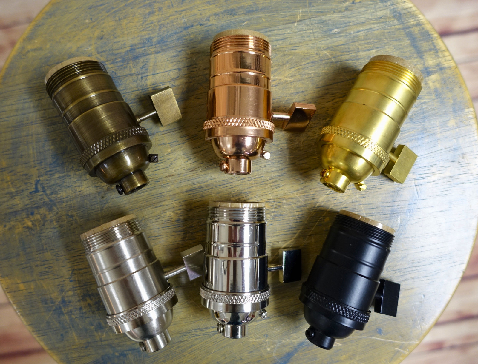 Solid Brass Uno Threaded Light Socket, Vintage Knob, Shade Fitters Sold Separate