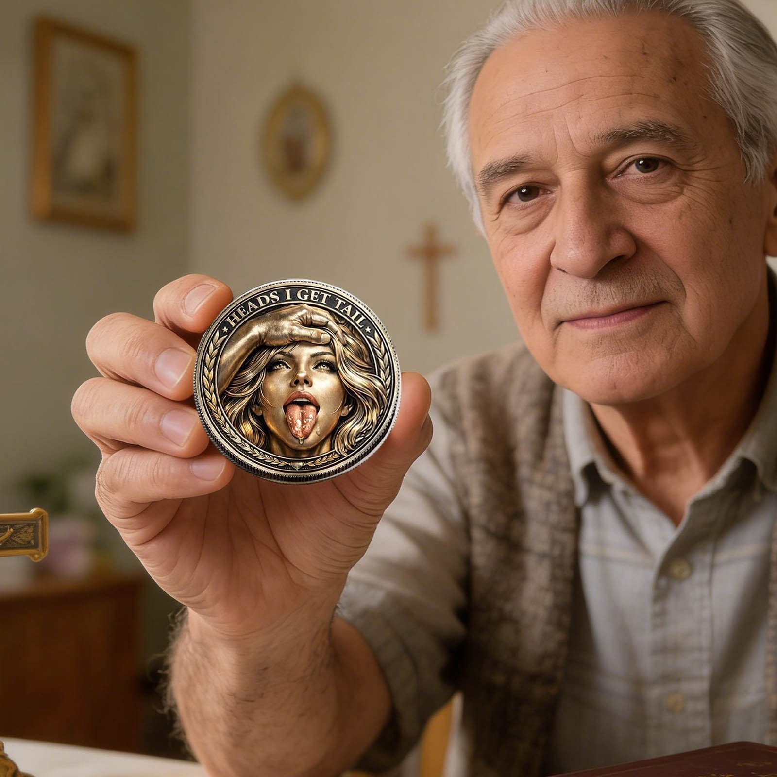 Heads I Get Tail/Tails I Get Head Humorous Prank Commemorative Coin