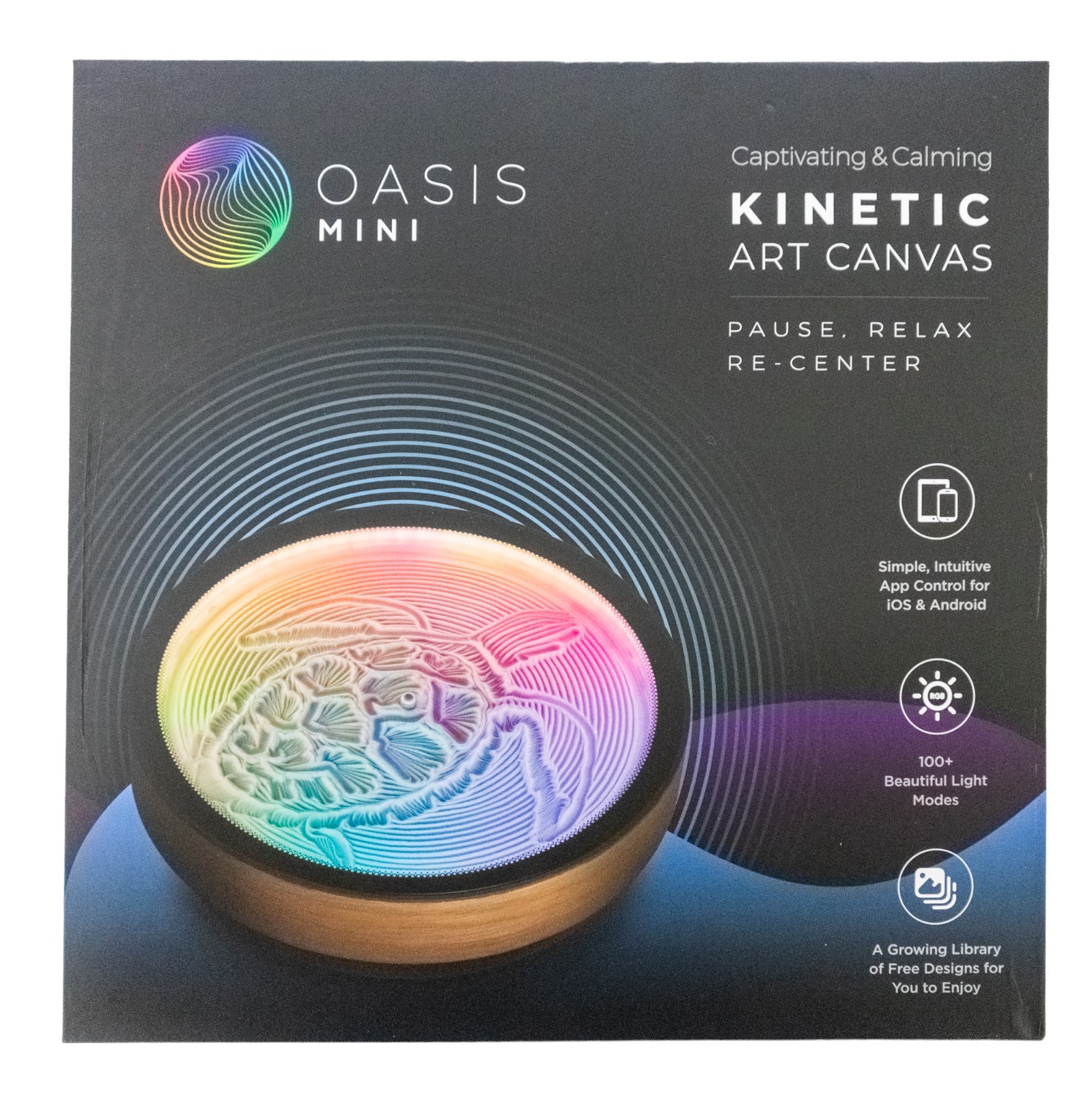 Oasis Mini Kinetic Sand Art Canvas RGB LED App Controlled 9” New