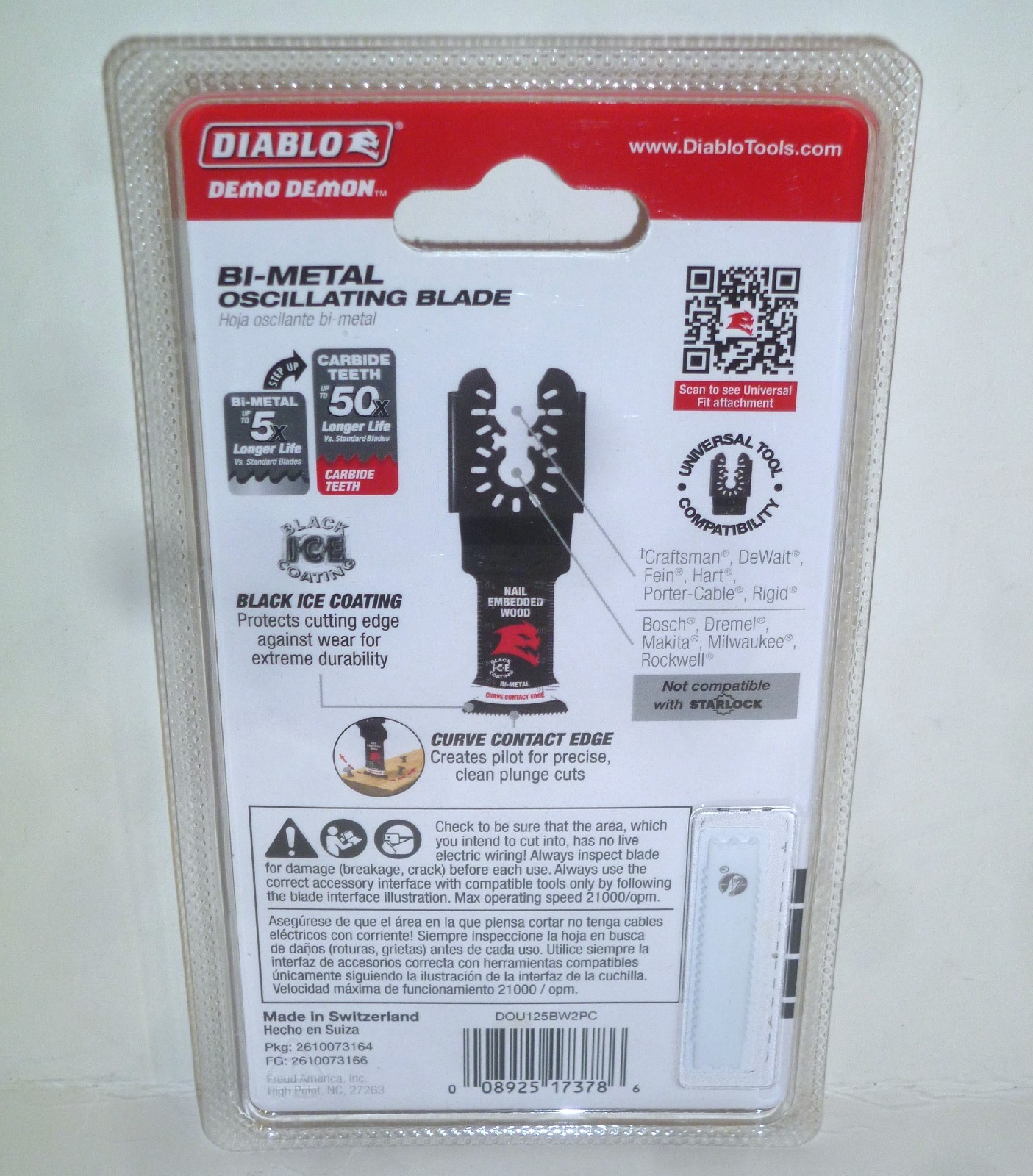 24 Diablo Demon Oscillating Blades 1-1/4" Width 2” Depth for Nail Embedded Wood