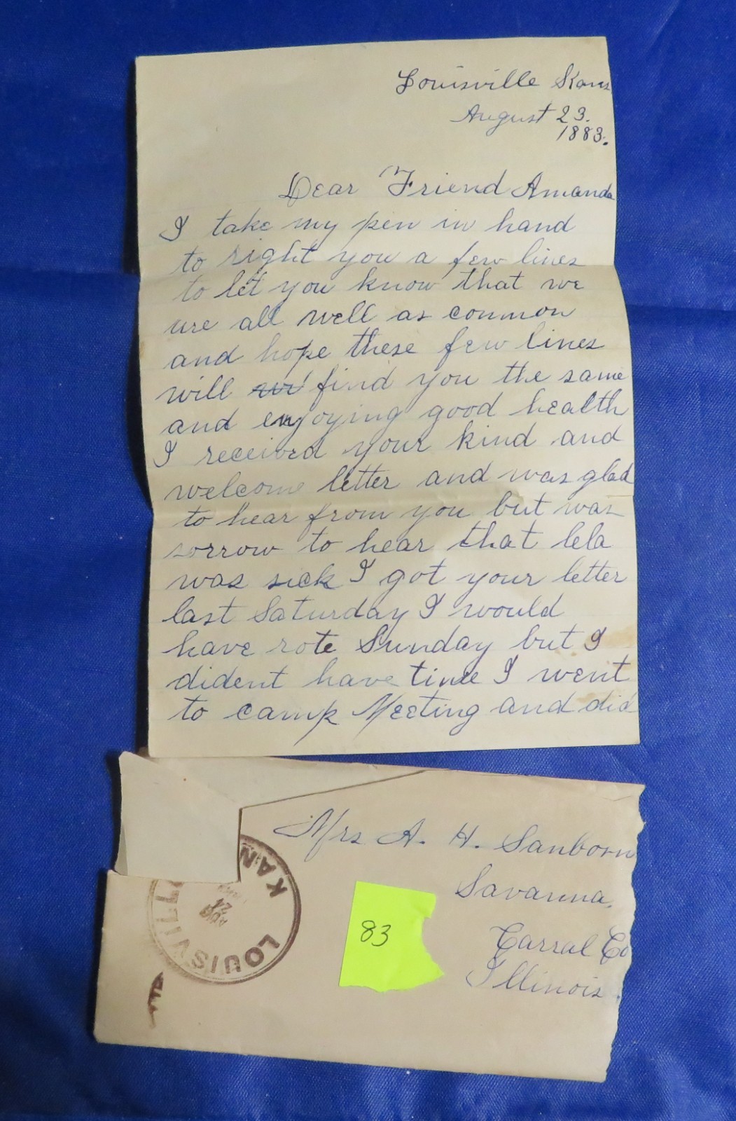 Ten Personal Correspondence Letters From 1877-1883