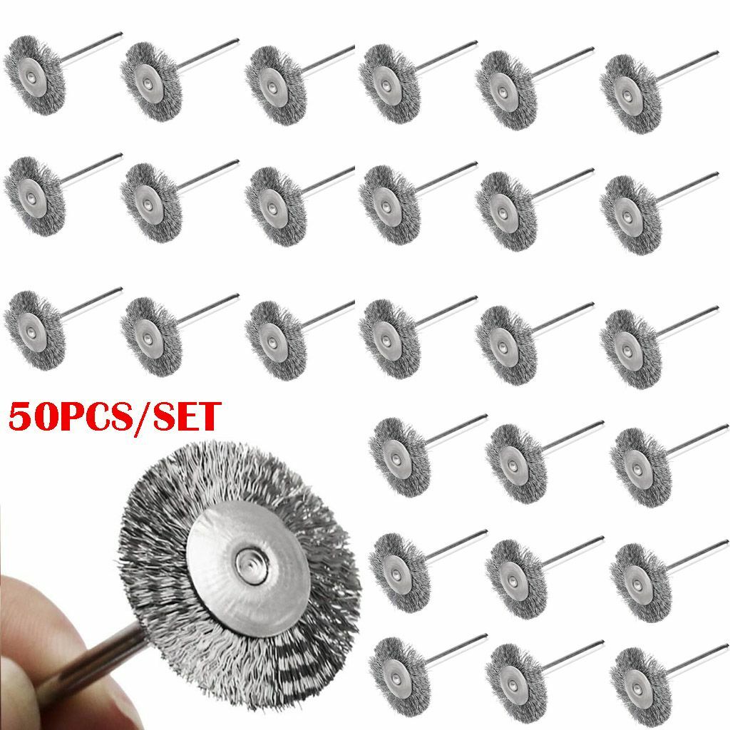 50Pack/Set Stainless Steel Wire Brush For Dremel Rotary Tool die grinder wheel