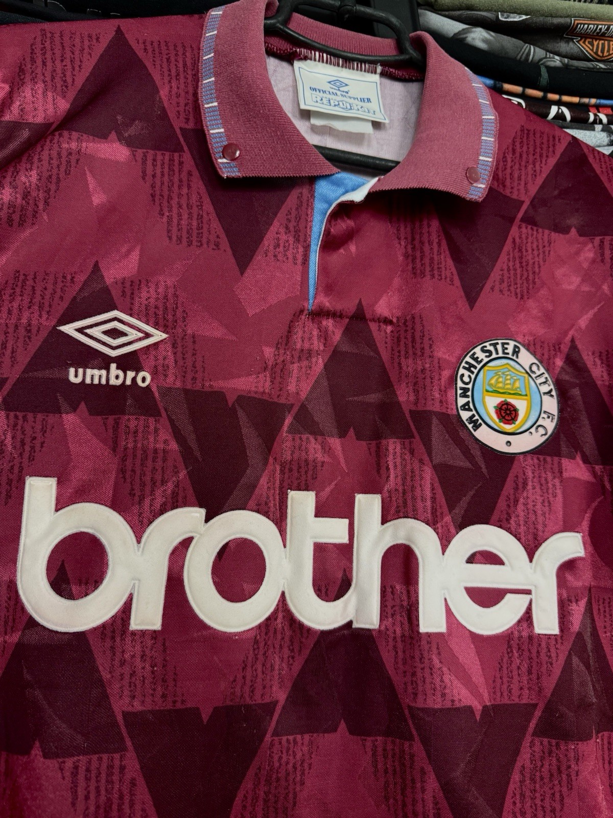 MANCHESTER CITY AWAY FOOTBALL SHIRT Jersey 1990/92 Size L