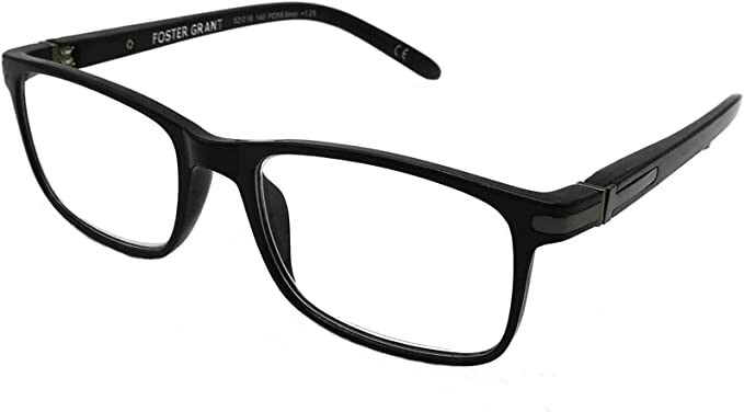 Foster Grant Cole Black Men's Crystal Vision Reading Glasses