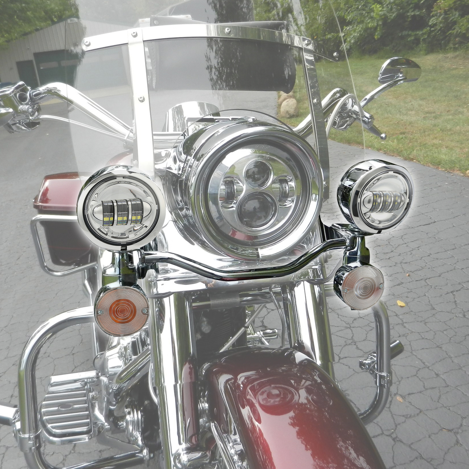 LED Passing Turn Signal Fog Spot Light Bar Fit For Harley Road King 1994-2024 23