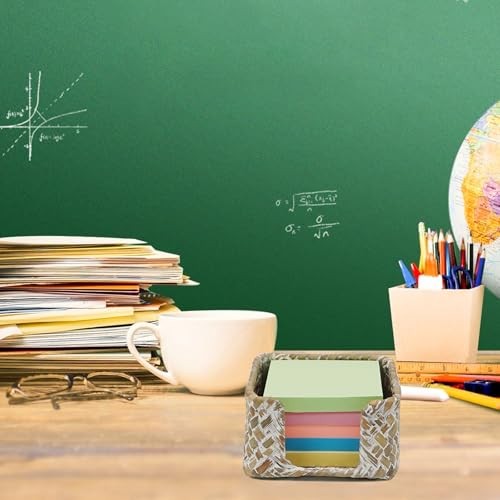 Sticky Note Holder Seagrass Post It Note Dispenser Woven 3 x 3 Inch Whitewash