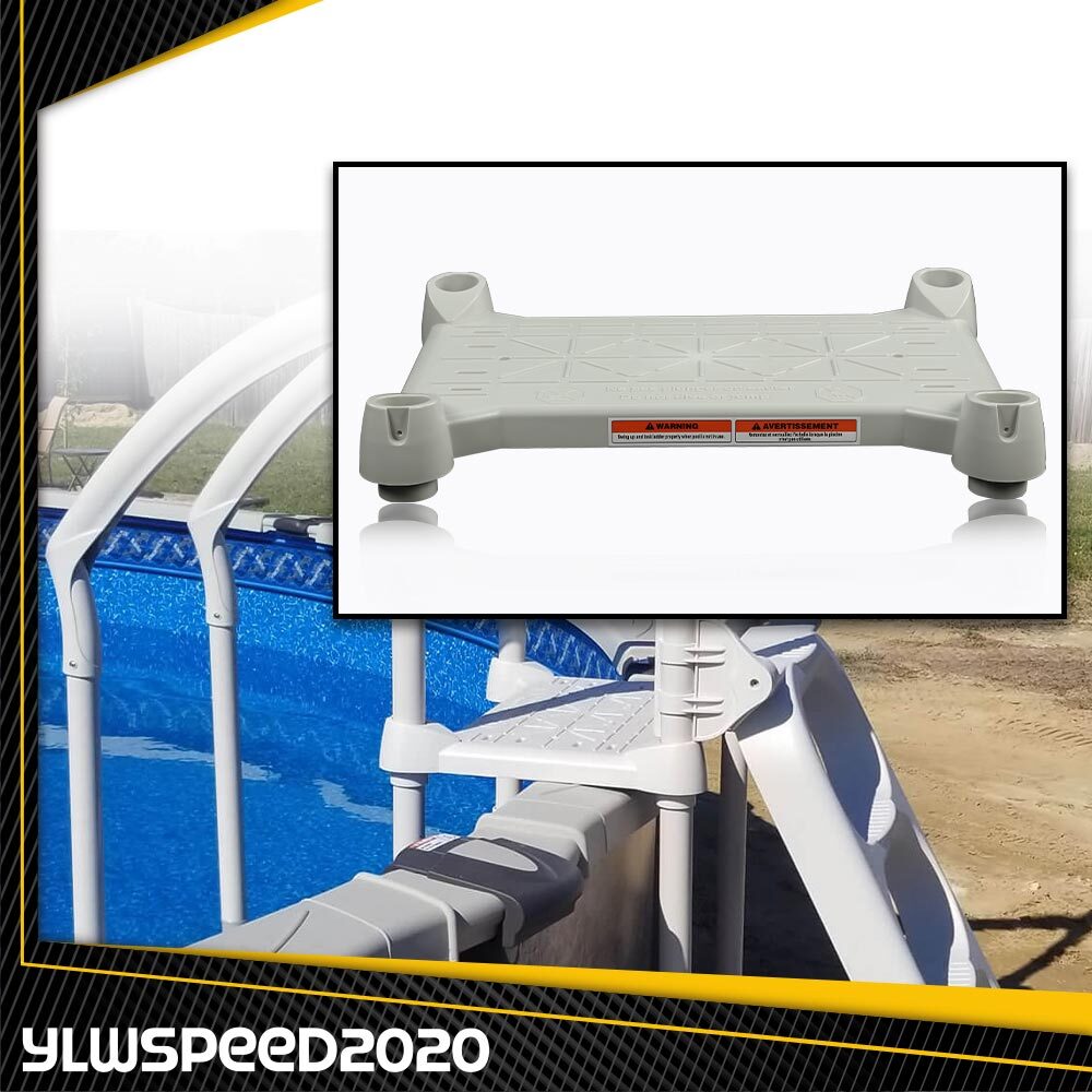 Grey Platform For Above Ground BiltMor Swimming Pool Step Outdoor Plastic