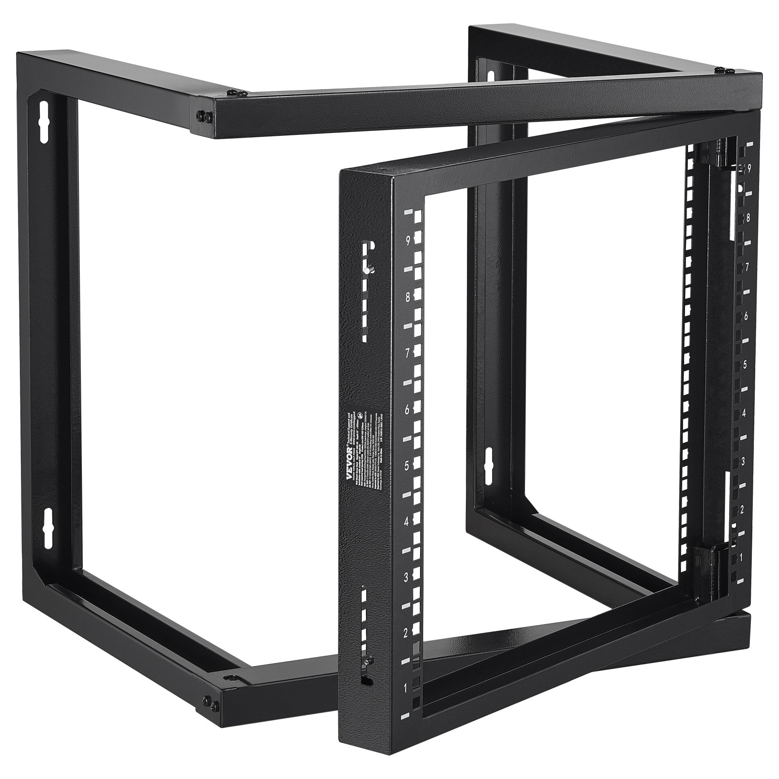9U Wall Mount Rack 150 lbs/68.04 kg Open Frame Server Network Rack Black