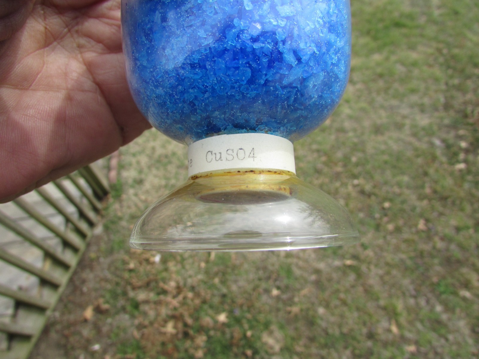 COPPER SULPHATE Show Bottle DISPLAY Dome LABORATORY APOTHECARY SCIENCE Chemical
