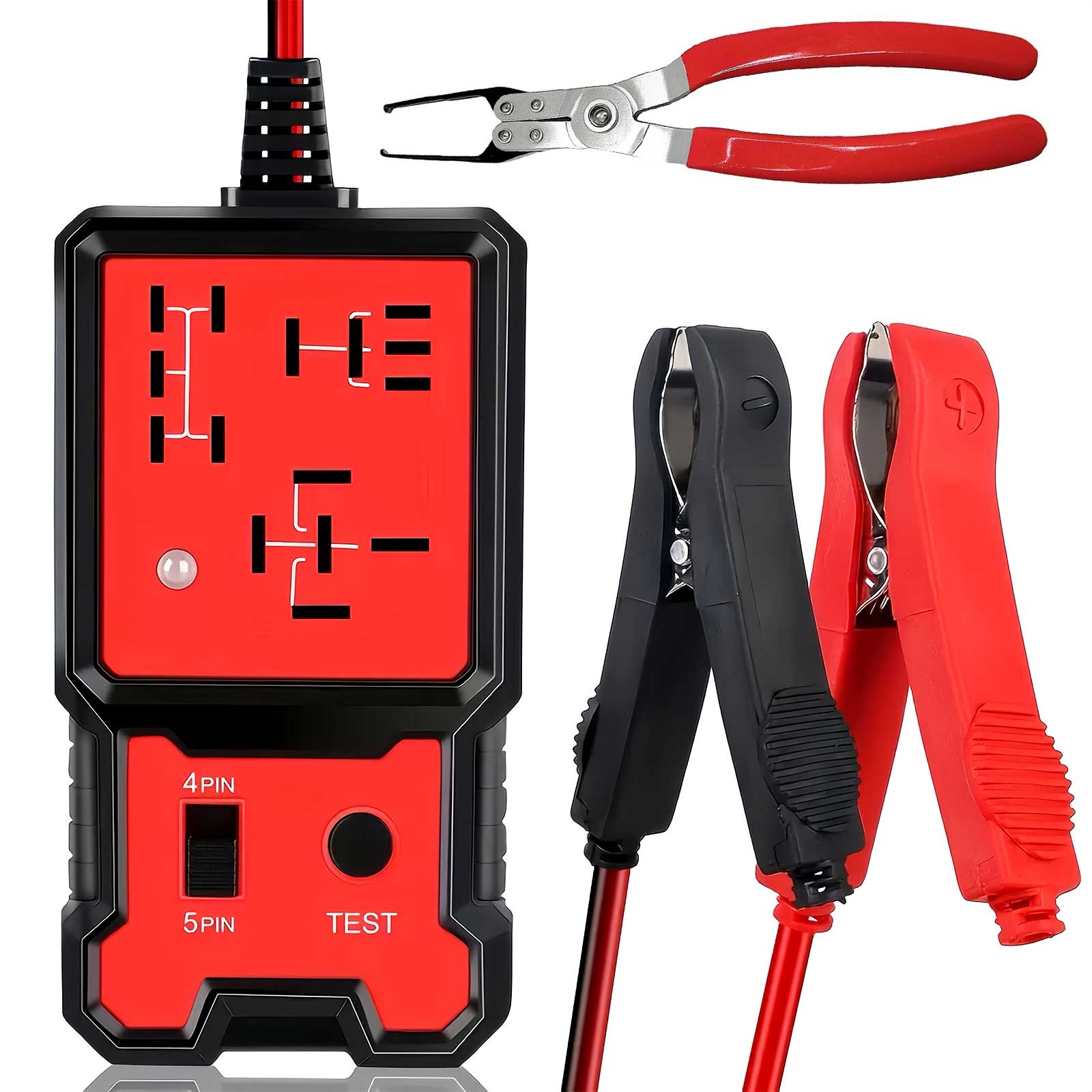 Car Relay Tester Voltage Tester 12V 24V Car Battery Checker Auto w/ Removal Tool