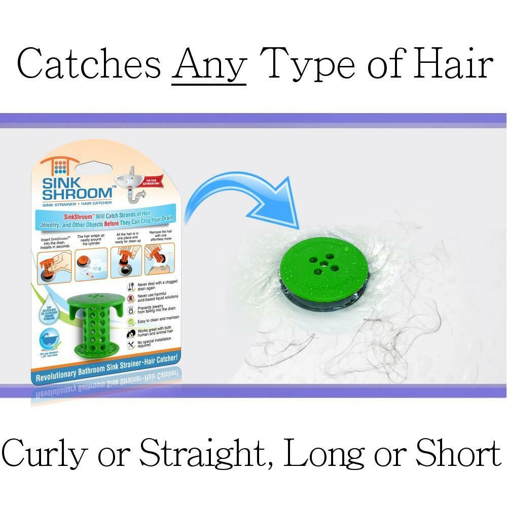 SinkShroom® Green Drain Protector Hair Catcher for No More Clogs by TubShroom